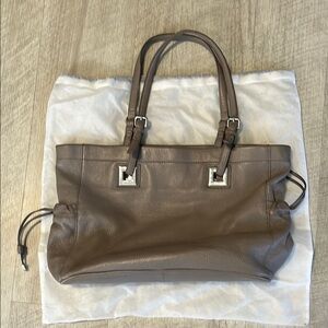 Calvin Klein Taupe Leather Tote